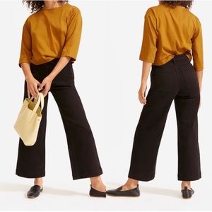 EVERLANE Wide Leg Crop Pants Black Size 4